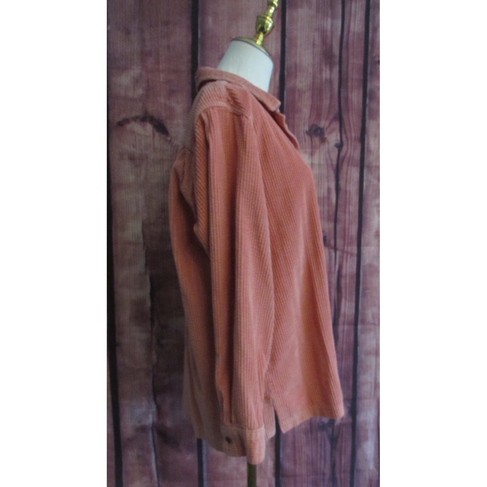 L.L.Bean Women's Comfort Corduroy Relaxed Shirt Adobe Rose M Wide Wale Cabincore - Picture 6 of 9